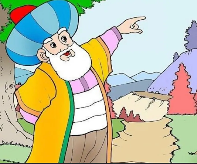 a cartoon of a man pointing at something