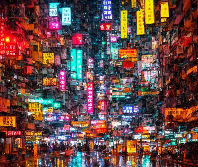 a city filled with lots of neon lights