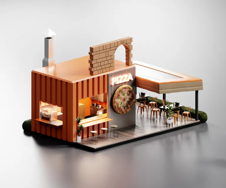 a small model of a pizza restaurant