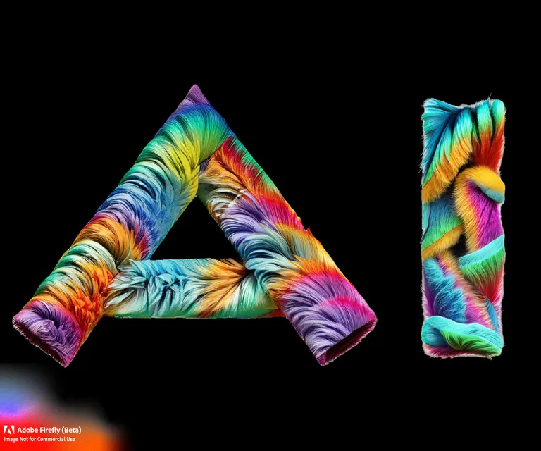 the letter a is made up of multicolored feathers