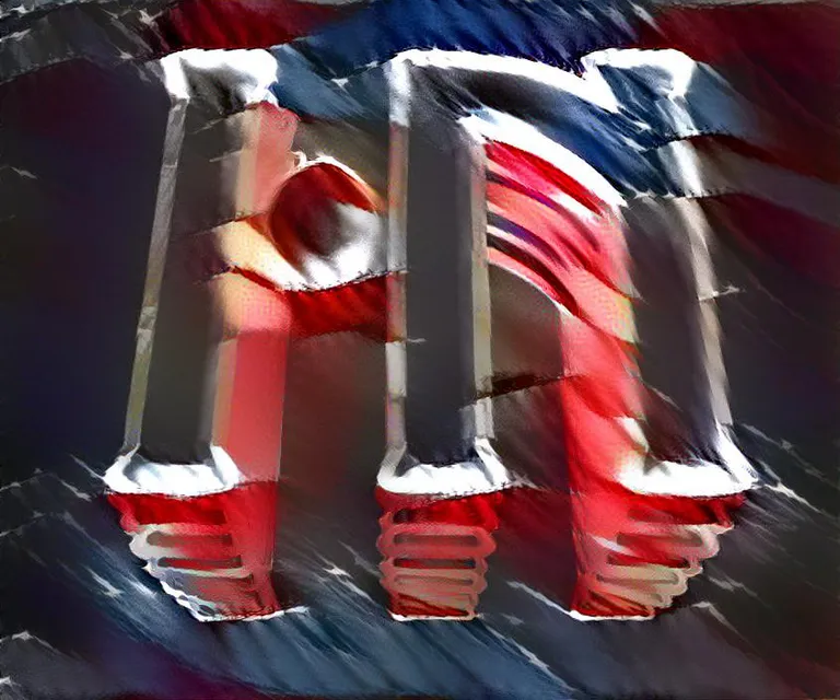 a red white and blue flag and a red white and blue flag