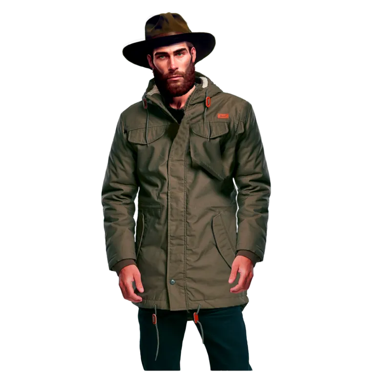 a man wearing a jacket and hat. hat, sleeve, gesture, collar, dress shirt, blazer, jacket, pocket, sun hat, fashion accessory