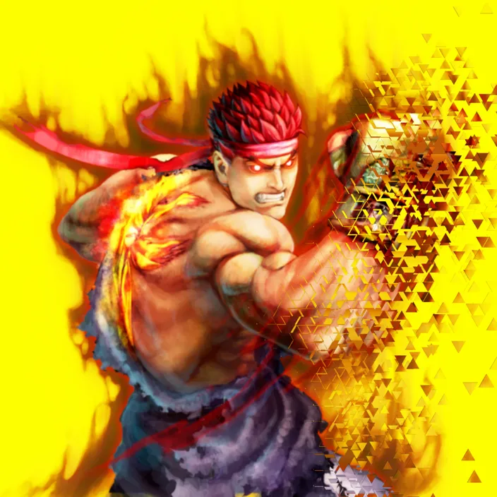 a digital painting of a man holding a sword
