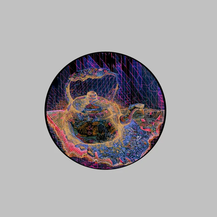 a picture of a teapot on a plate