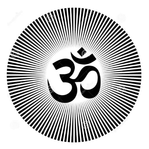 a black and white image of an om symbol. font, symbol, circle, logo, graphics, brand, pattern, trademark, illustration