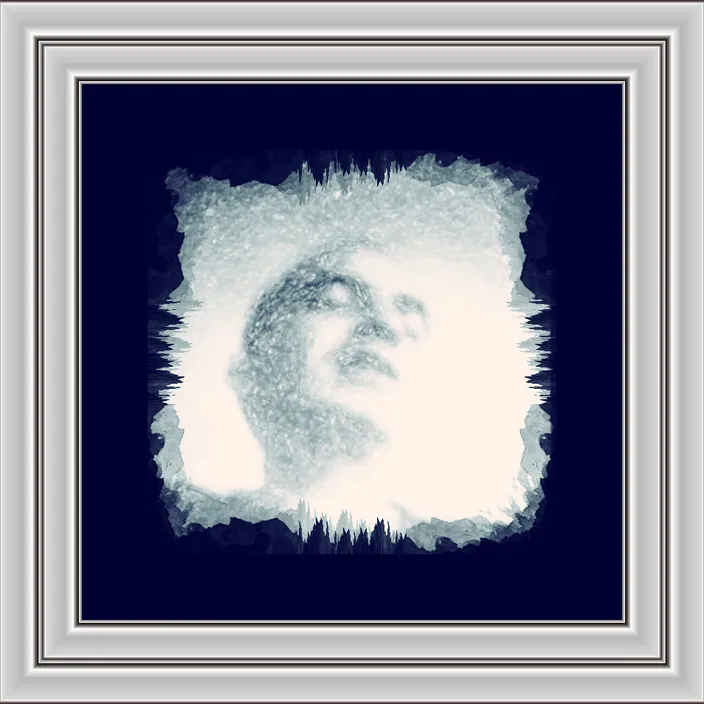 a picture of a man's face in a frame