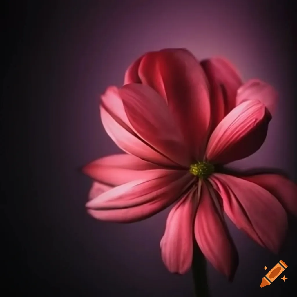 a pink flower with a dark background