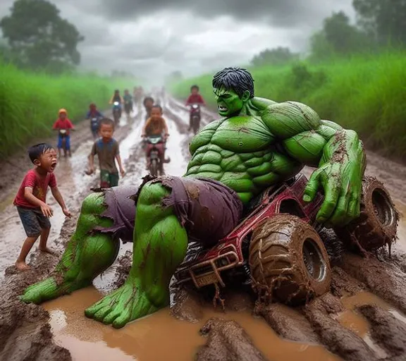 a man riding on the back of a monster truck in the mud