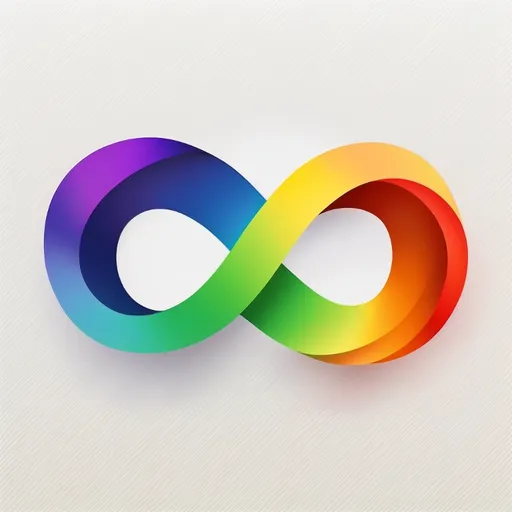 Infinity, colors, dynamic, vector logo, 2D simple