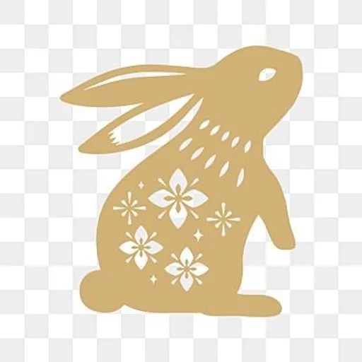 a brown rabbit with flowers on it's back. organism, cartoon, font, bird of prey, beak, terrestrial animal, snout, pattern, illustration, falconiformes