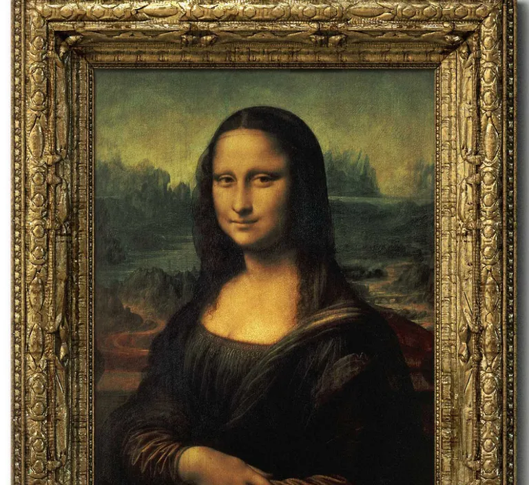 The many faces of the mona lisa, beautiful painting by leonardo davinci