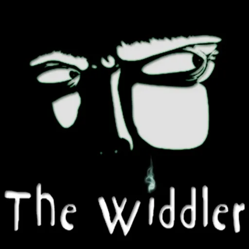 the logo for the widdler. glasses, vision care, eye, jaw, eyewear, art, font, goggles, snout, logo