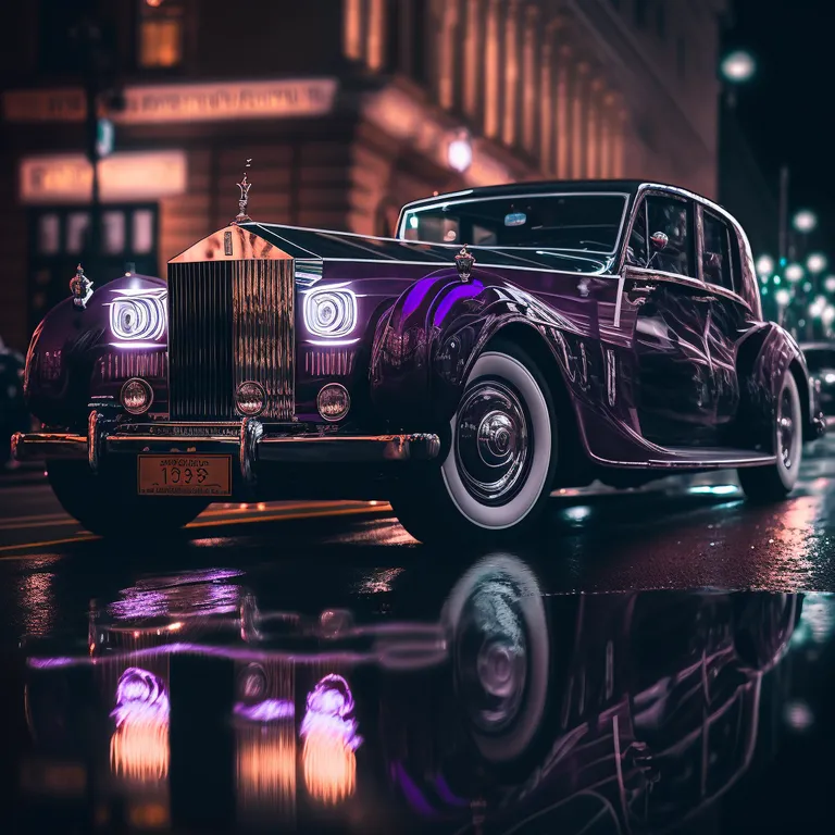 a purple car parked on the side of the road. tire, wheel, car, vehicle, automotive lighting, automotive tire, motor vehicle, light, purple, hood