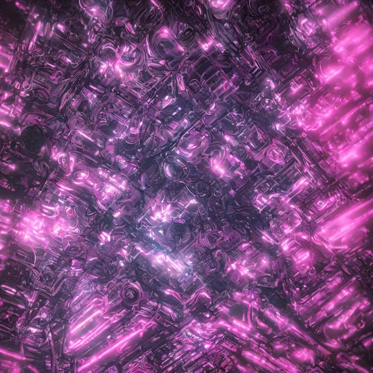 a purple and black background with lots of small objects. purple, violet, pink, material property, magenta, art, symmetry, electric blue, pattern, font