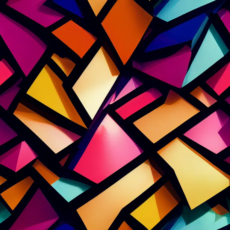 colorfulness, rectangle, triangle, art, material property, magenta, symmetry, pattern, tints and shades, electric blue