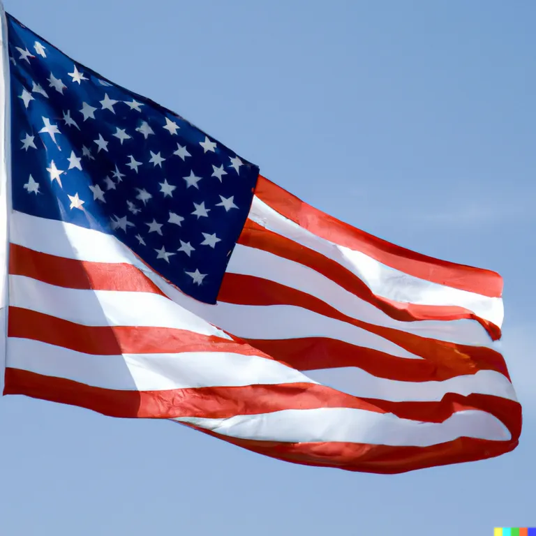 an american flag waving in the wind