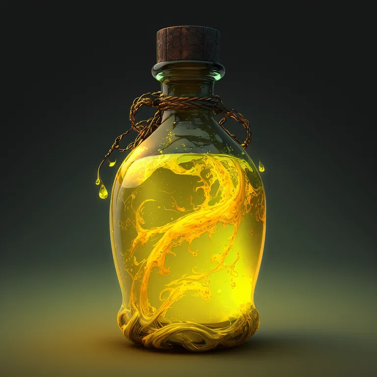 a glass bottle with a liquid inside of it