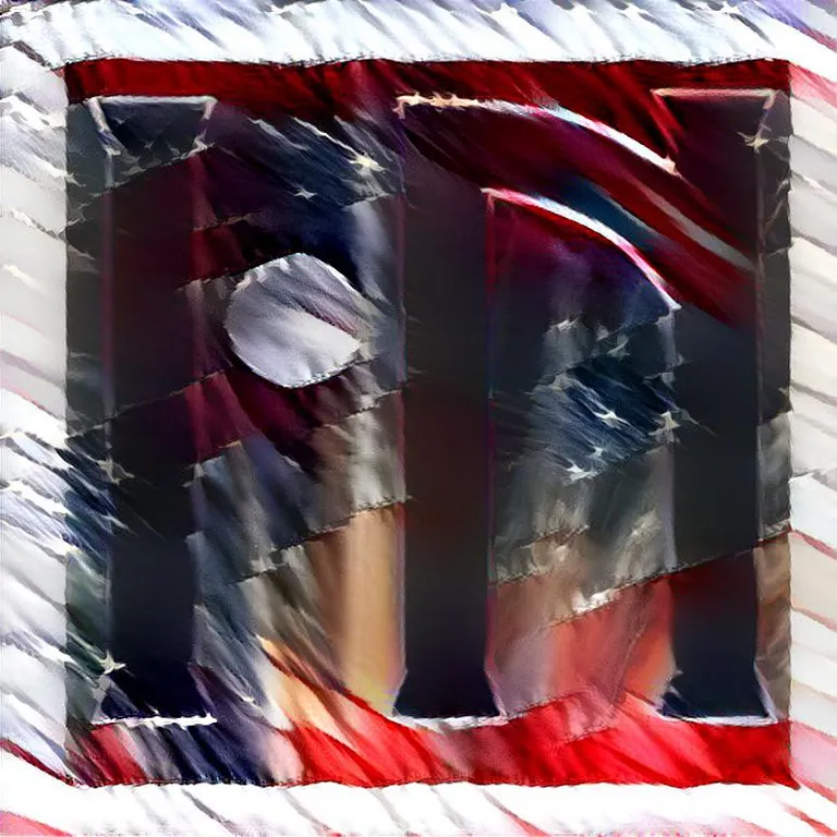 a picture of the american flag with the letter u in the middle
