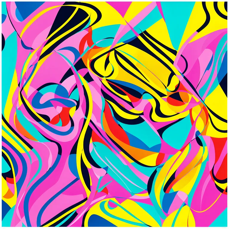 an abstract painting of a woman's face