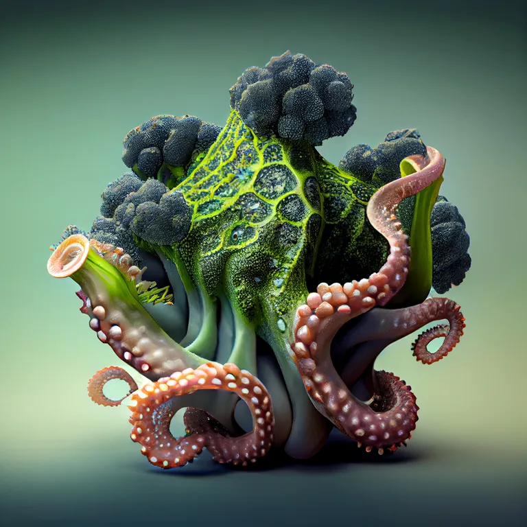 an illustration of an octopus and an octopus plant