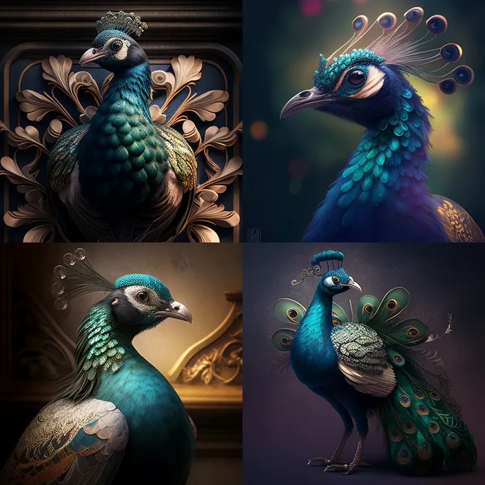 three pictures of a peacock with the same color feathers The power of tribalism. make all three pictures the same color, and change the caption to "The power of tribalism"