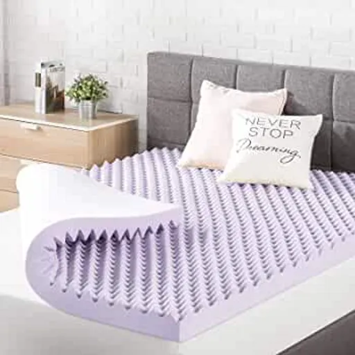 a close up of a mattress on a bed frame