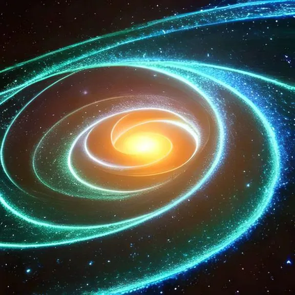 an artist's impression of a black hole in space - with a galaxy. add a galaxy