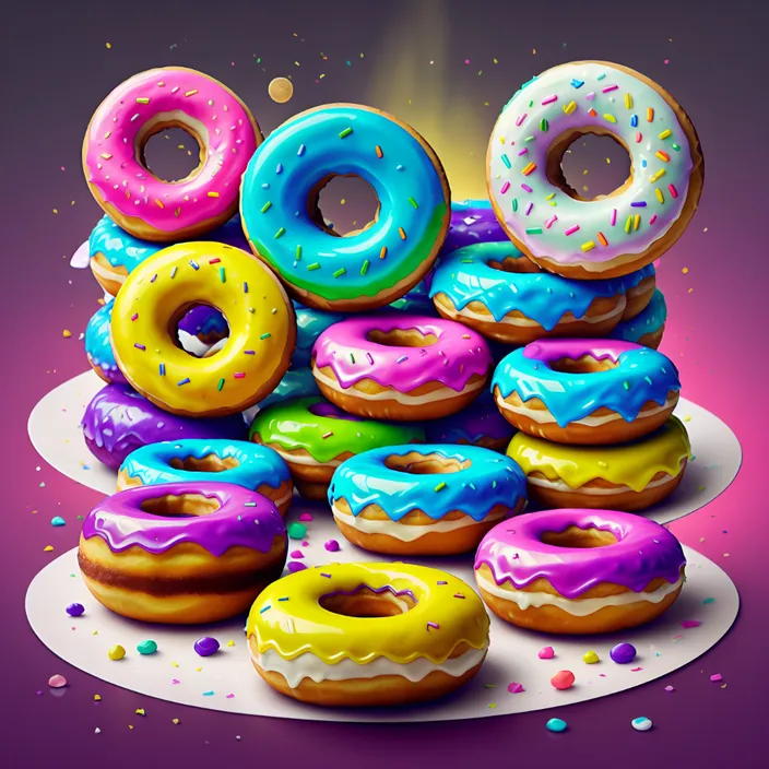 a pile of donuts sitting on top of a plate