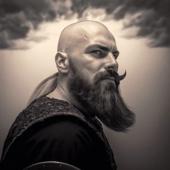 a man with a long beard and a bald head