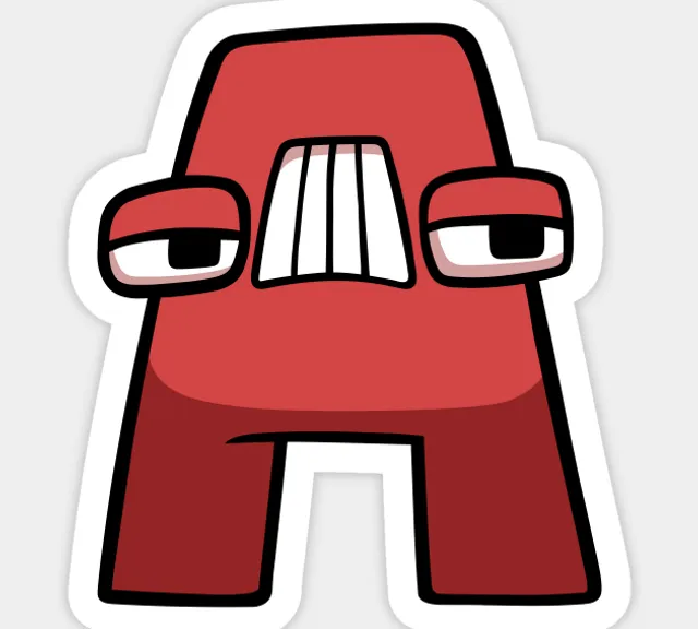 a sticker of a red car with eyes