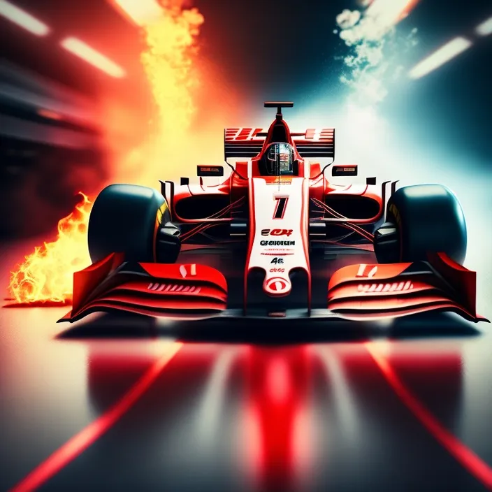 a red race car driving through a tunnel