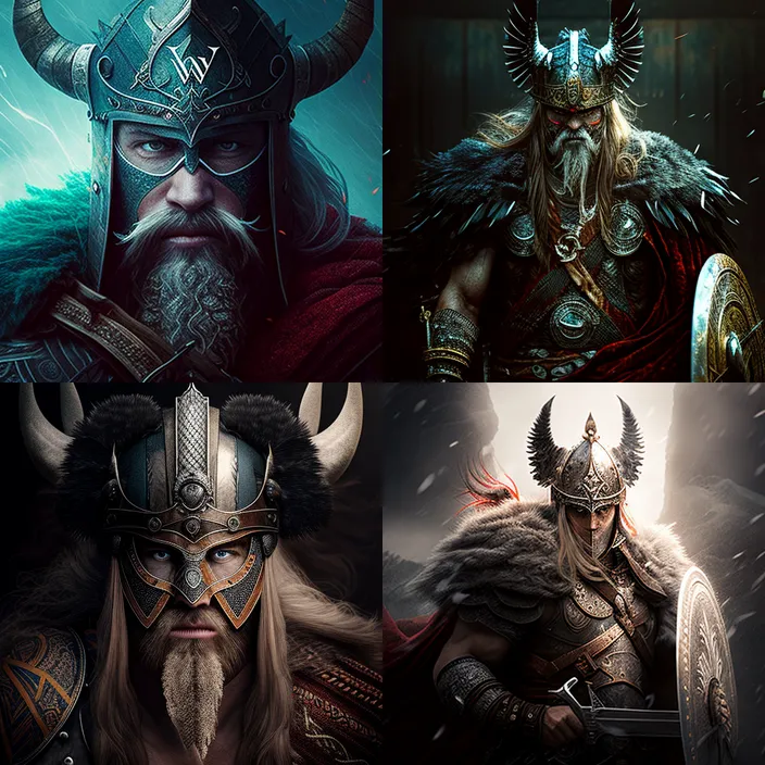 a series of four pictures of a man in armor