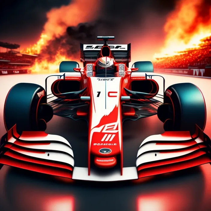 a red and white race car driving on a track