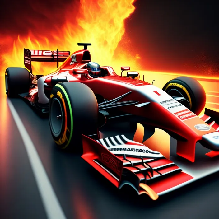 a red race car driving on a race track