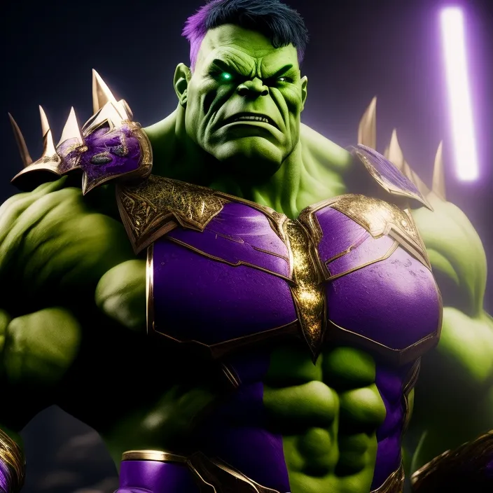 a man in a purple outfit with spikes on his head