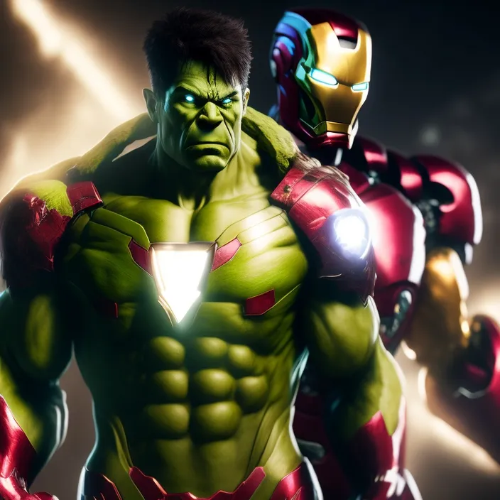 the avengers and iron man characters in a scene