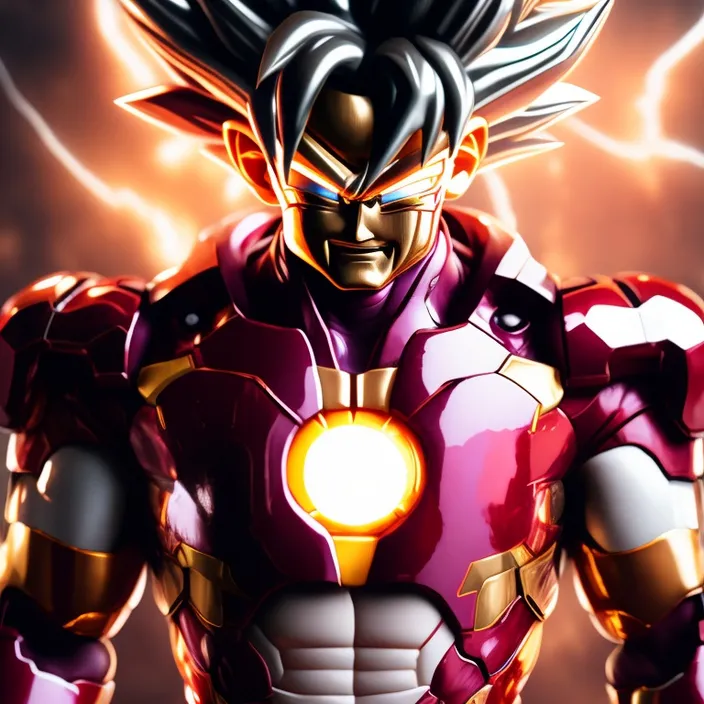 a cartoon character in a red and gold outfit