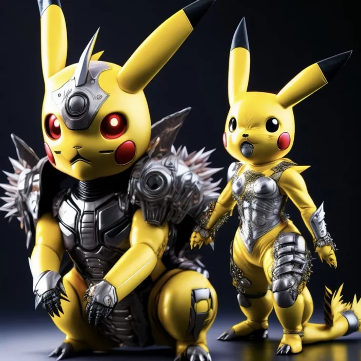A couple of Pikachu standing next to each other, ready to celebrate the New Year. Add more Pikachu to make a happy, adorable festival of Pokemon.