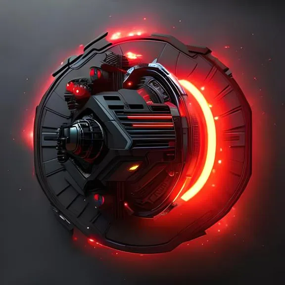 a futuristic object with a red light coming out of it