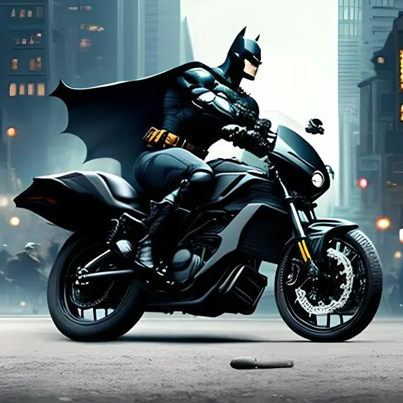 a batman riding on the back of a motorcycle