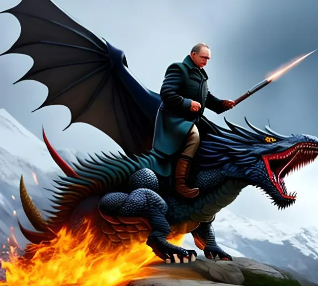 a man riding on the back of a black dragon. make the dragon black, and the rider white