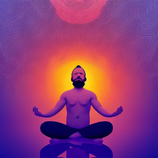 a man sitting in the middle of a meditation pose