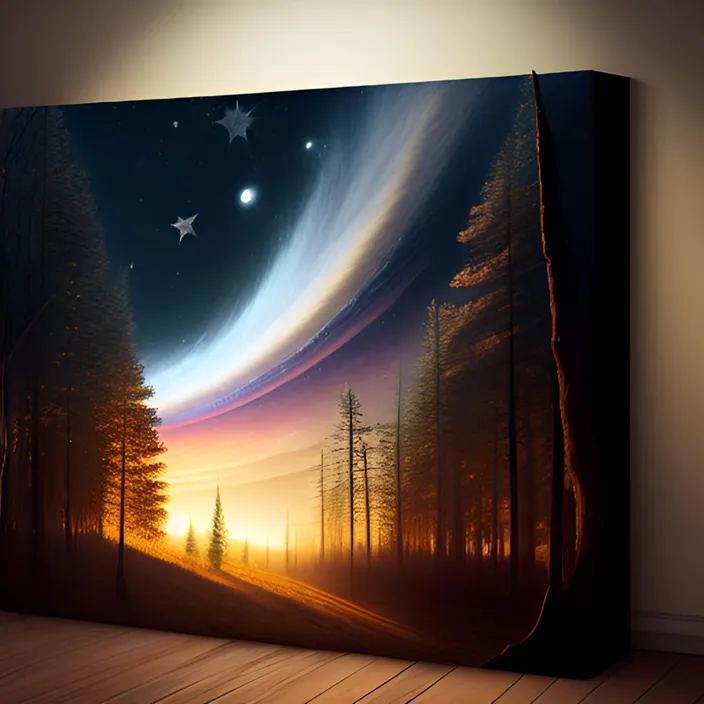 a painting of a night sky with stars