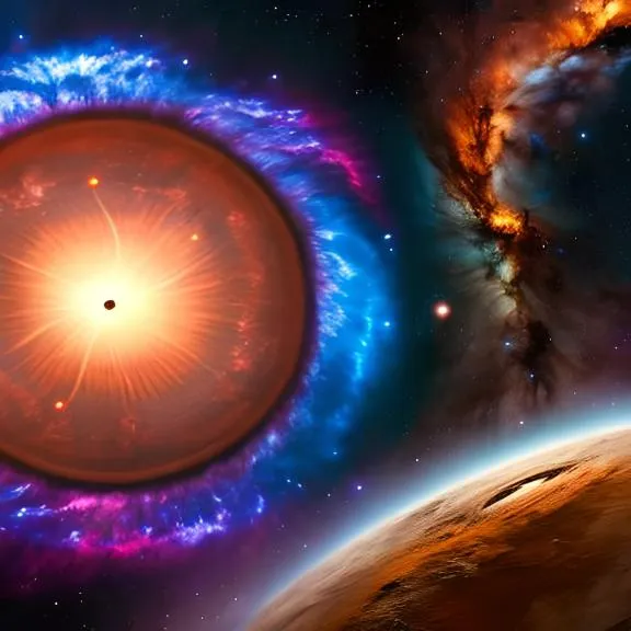 an artist's impression of a black hole in space