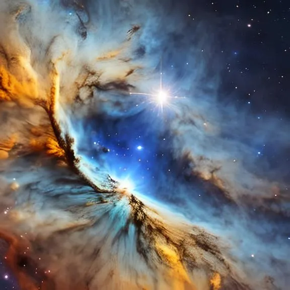 a close up of a very large star in the sky