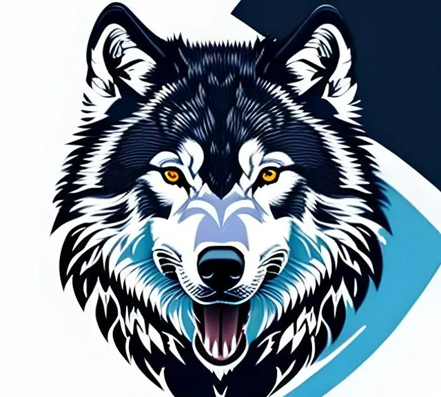 black out the eyes and add a stripe down the center of the the wolf's back.