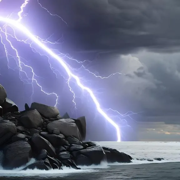 a couple of large rocks sitting on top of a body of water