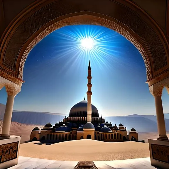 a picture of a mosque in the middle of the desert