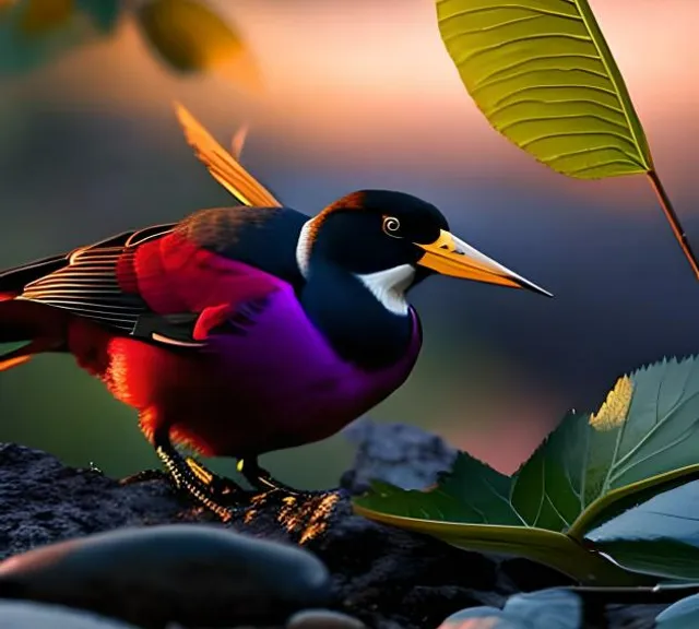 a colorful bird sitting on top of a rock