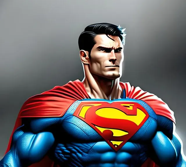 a man in a superman suit with his hands on his hips